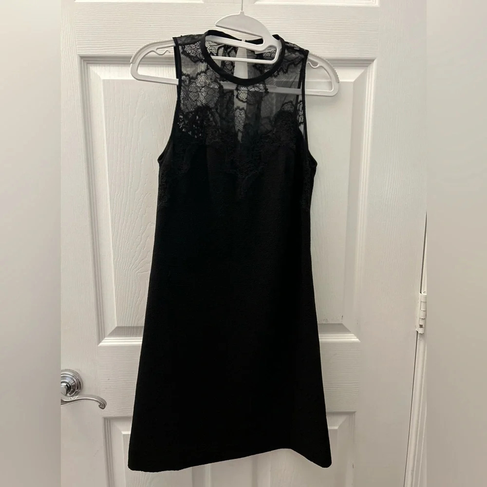 Sandro Paris Sleeveless Slip Dress with Black Lace - Size Small (Sandro Size 1)